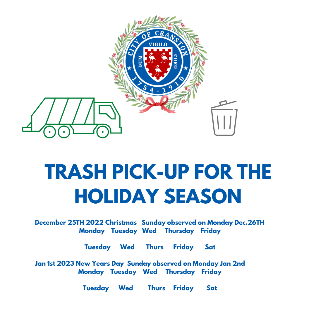 2022 The Holiday Trash Service Schedule